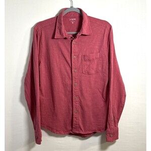 J CREW Men's Button Up Shirt Small Long Sleeve Casual 100% Cotton Dusty Rose
